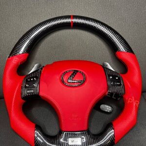 RED CUSTOM LEXUS IS CARBON FIBER STEERING WHEEL