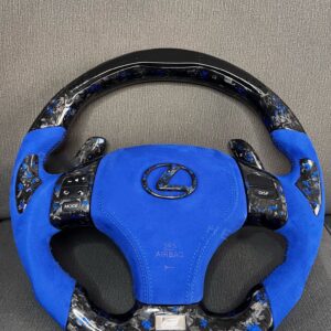 CUSTOM BLUE FORGED CARBON LEXUS IS STEERING WHEEL